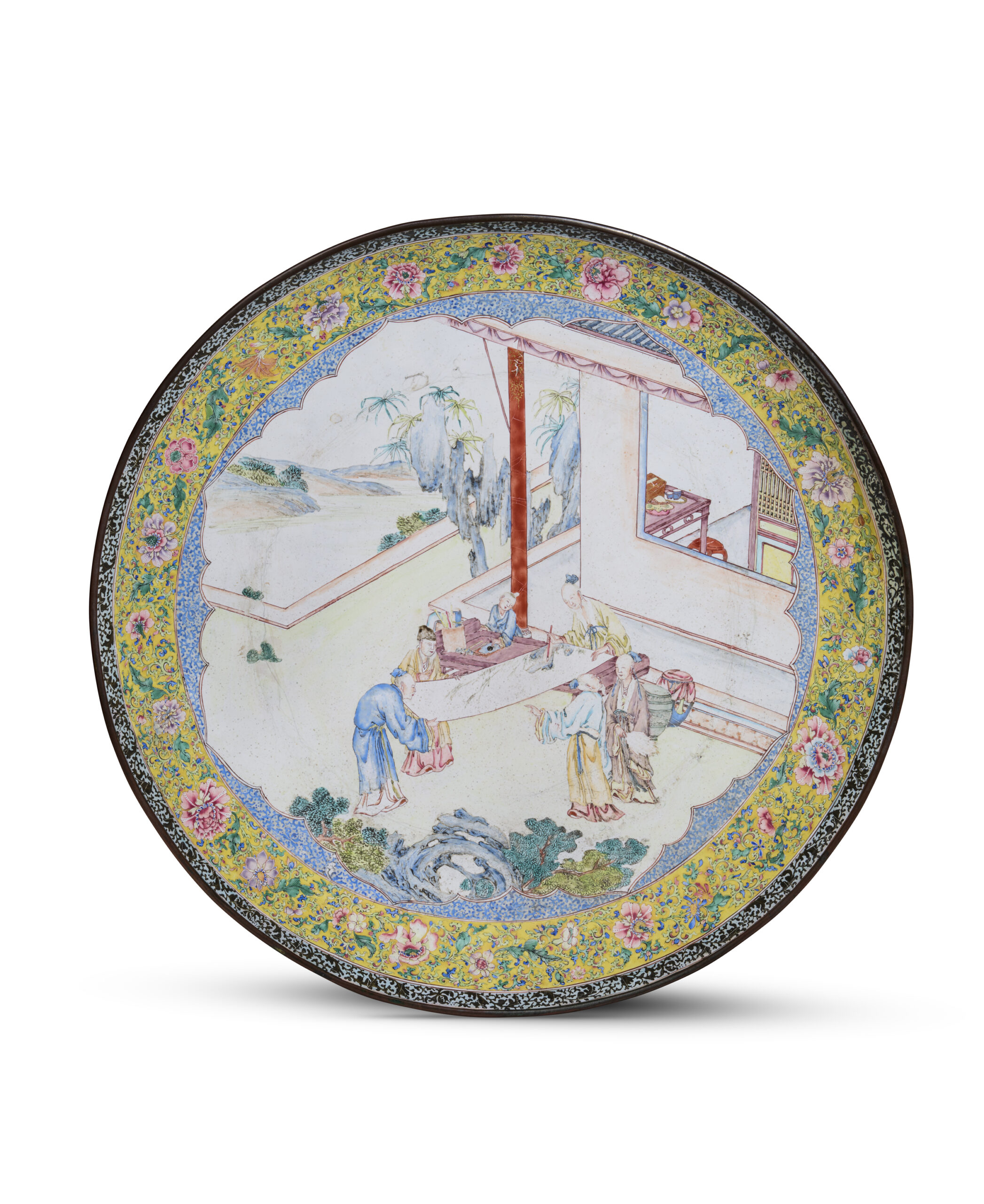 Canton Enamel Dish, Copper decorated in famille rose enamels, China - Qing dynasty, Qianlong period (1736-1795)