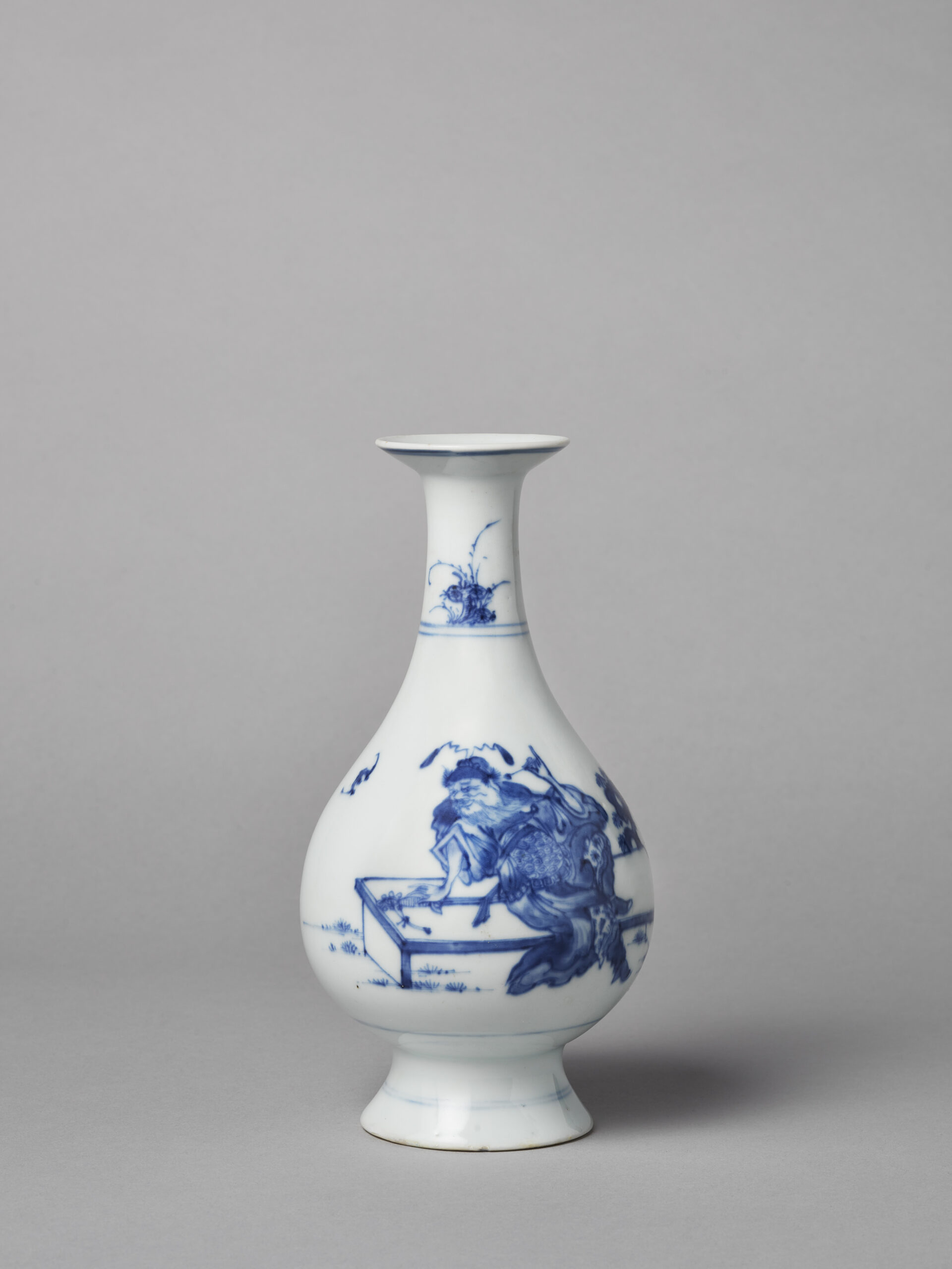 A blue and white ‘sage’ bottle vase with imperial poem (Yongzheng four-character mark and period, 1723-1735)