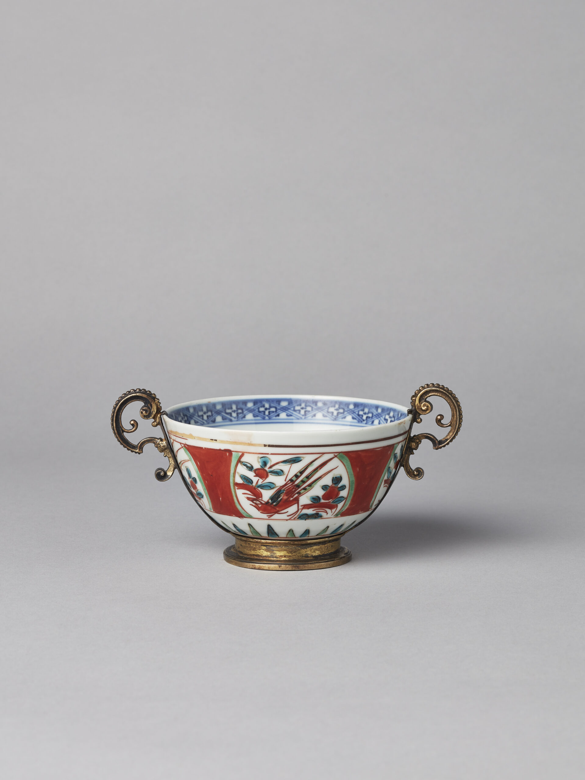 A rare and important ‘wucai’ bowl with silver-gilt mounts (Ming dynasty, Jiajing period 1522-1566)