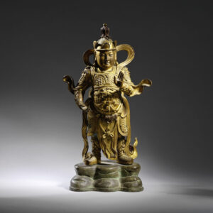 A GILT BRONZE FIGURE OF WEITUO PUSA Ming Dynasty