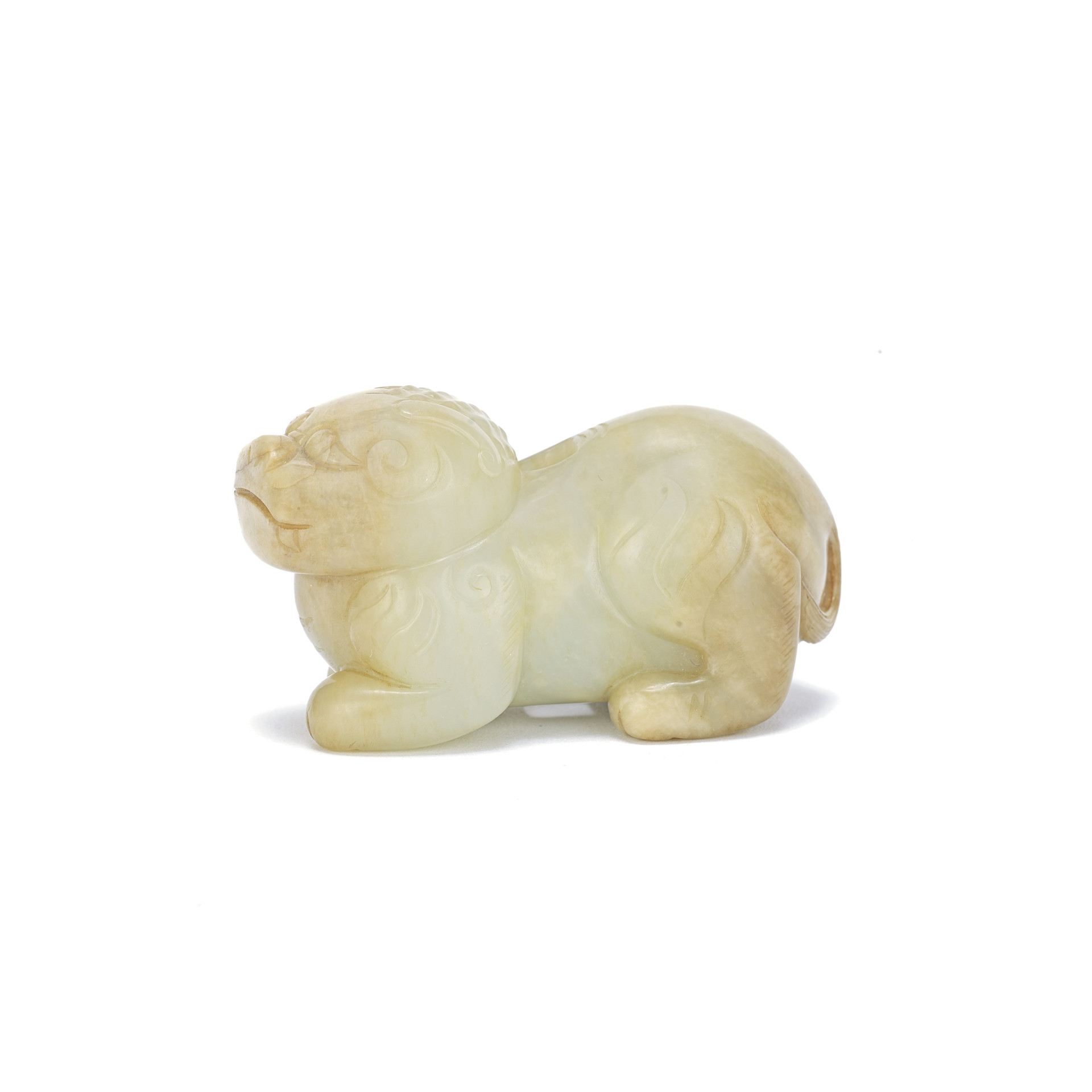 A creamy russet jade carving of a bixie, Yuan-early Ming Dynasty