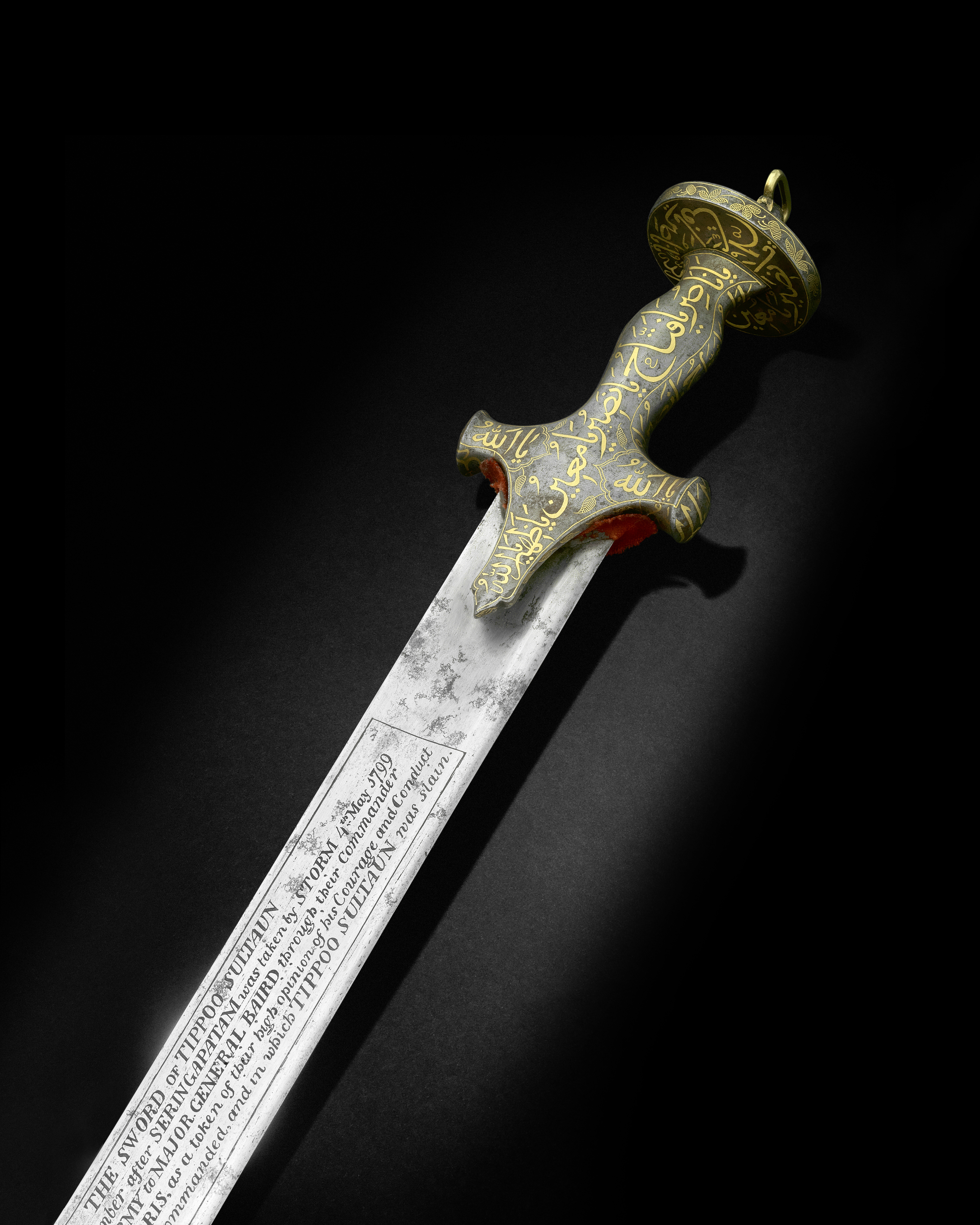 The Bedchamber Sword of Tipu Sultan (reg. 1782-1799), a fine gold-koftgari-hilted steel sword (sukhela) India, 18th Century The Bedchamber Sword of Tipu Sultan (reg. 1782-1799), a fine gold-koftgari-hilted steel sword (sukhela) India, 18th Century