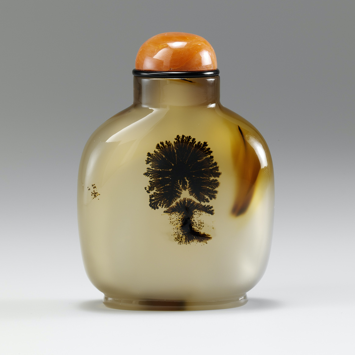 Chalcedony with darker dendritic tree like inclusion, 1750-1850