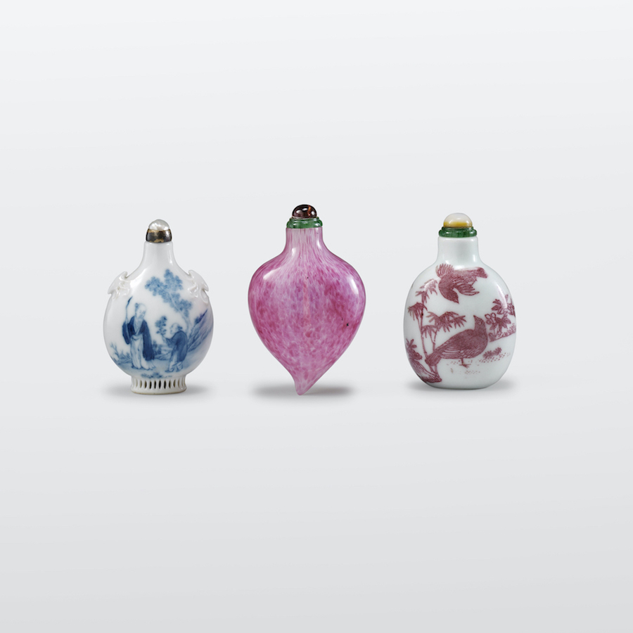 Three Chinese Snuff Bottles Three Chinese Snuff Bottles