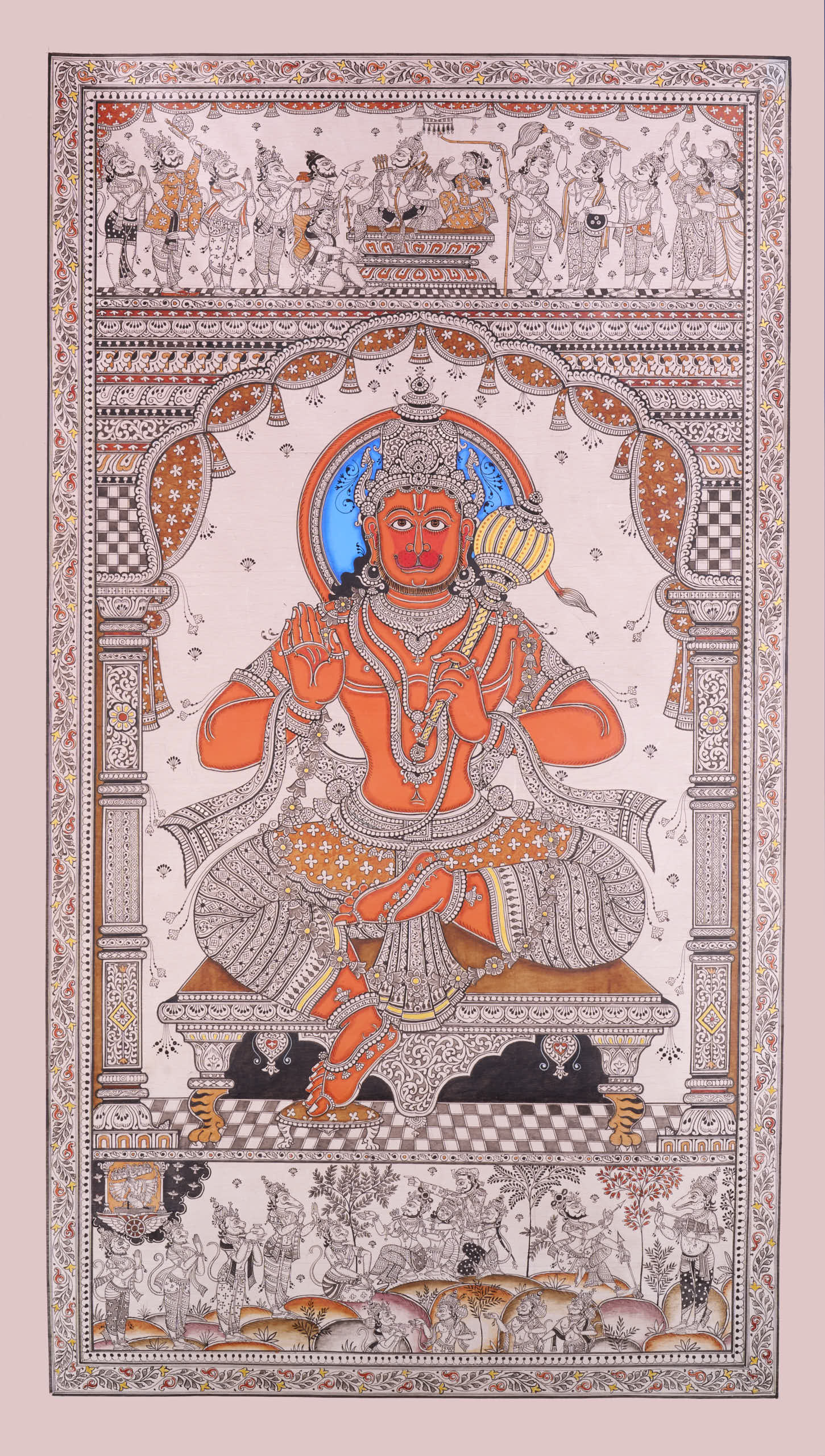 Gitanjali Das, Oriya Pattachitra - Hanuman, 2020, 102 x 56cm 