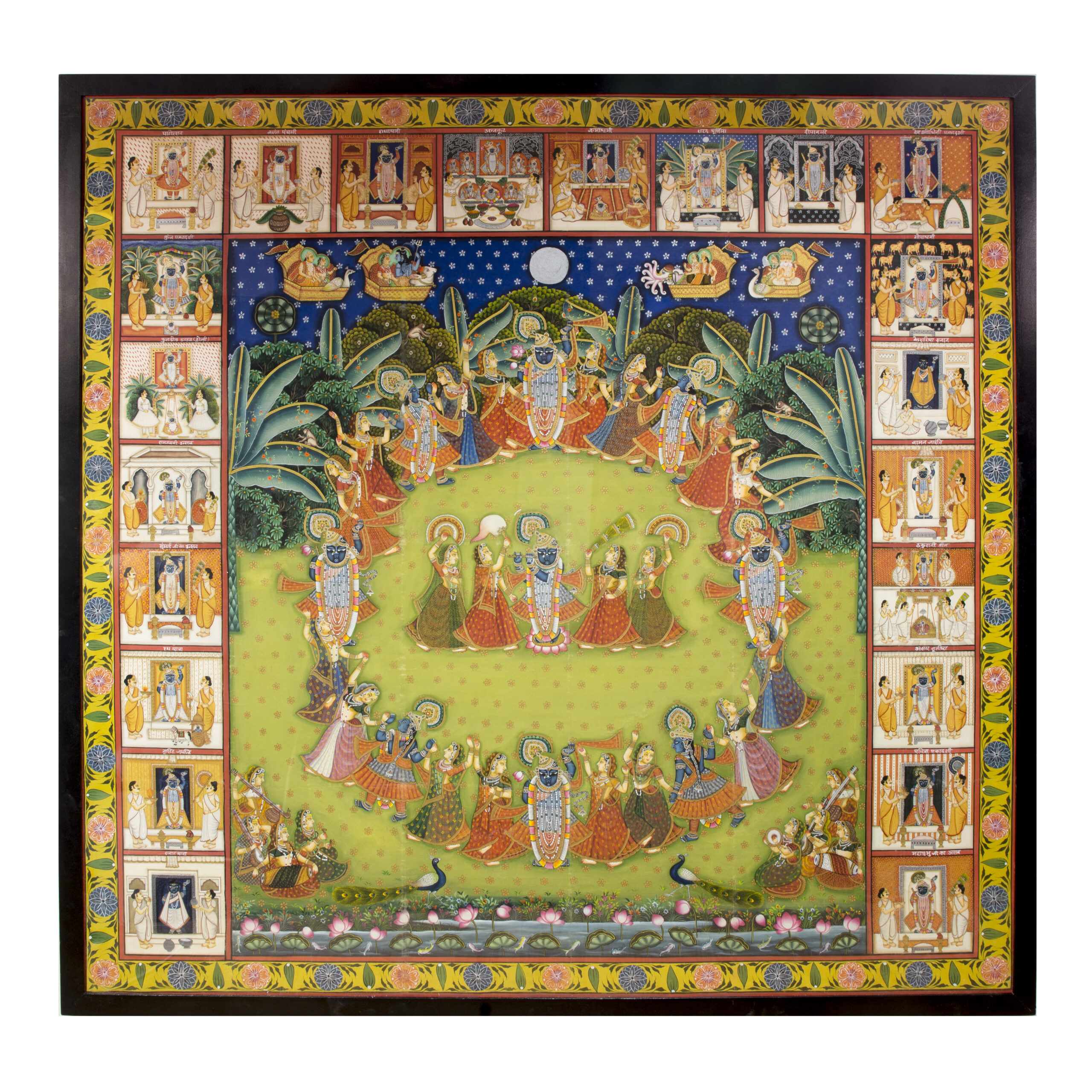 Sushil Soni, Pichwai - Maha Raas Leela, 183 x 183cm