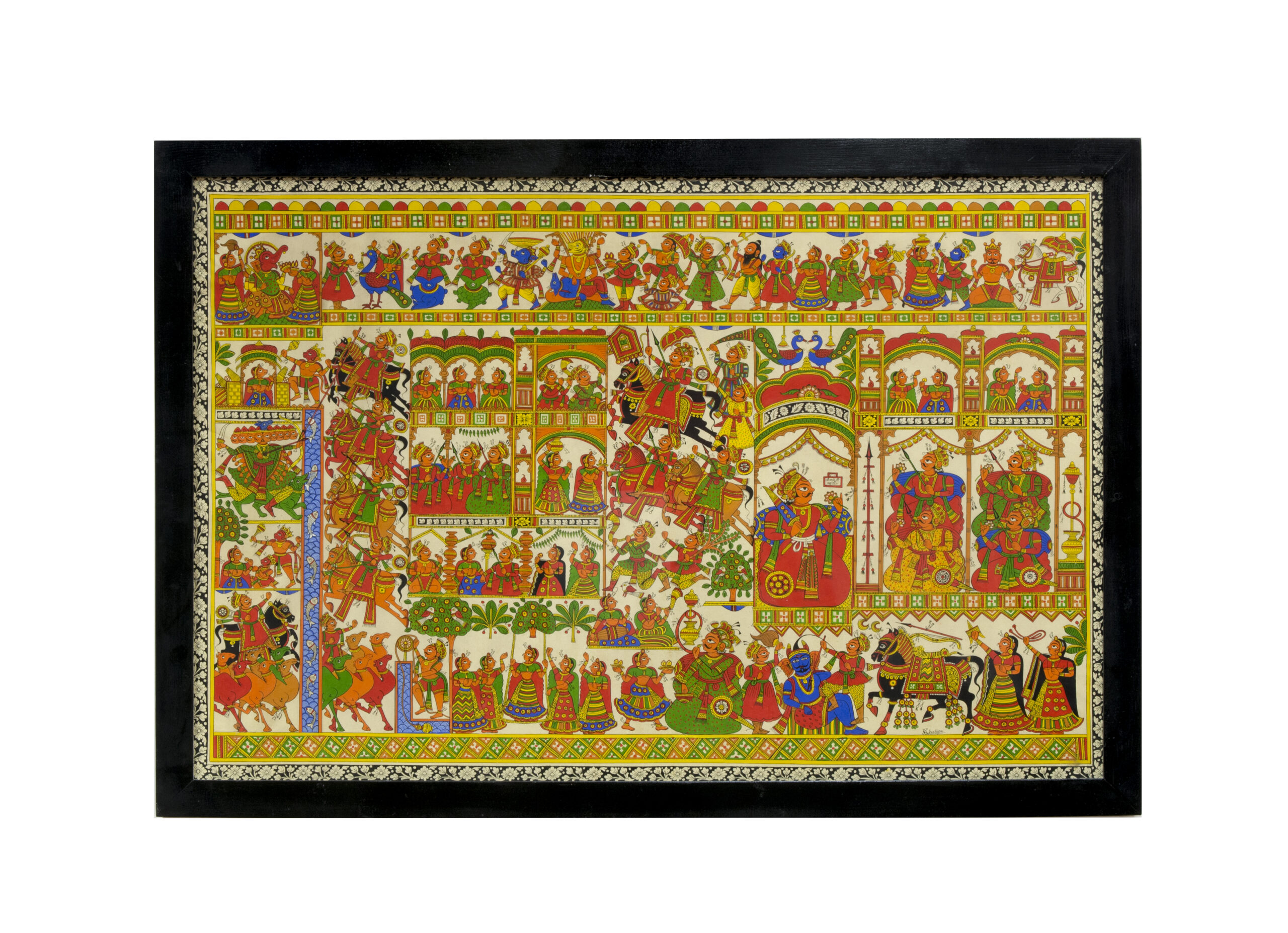 P Joshi, Phad - Conquests of Pabuji, 2018, 76 x 114cm