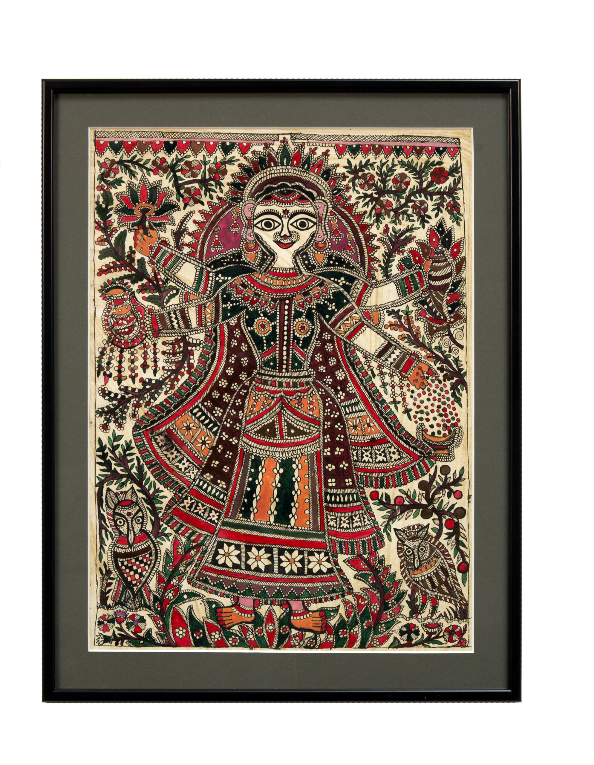 Moti Karn, Madhubani - Goddess of Wealth, 2018, 38 x 28cm