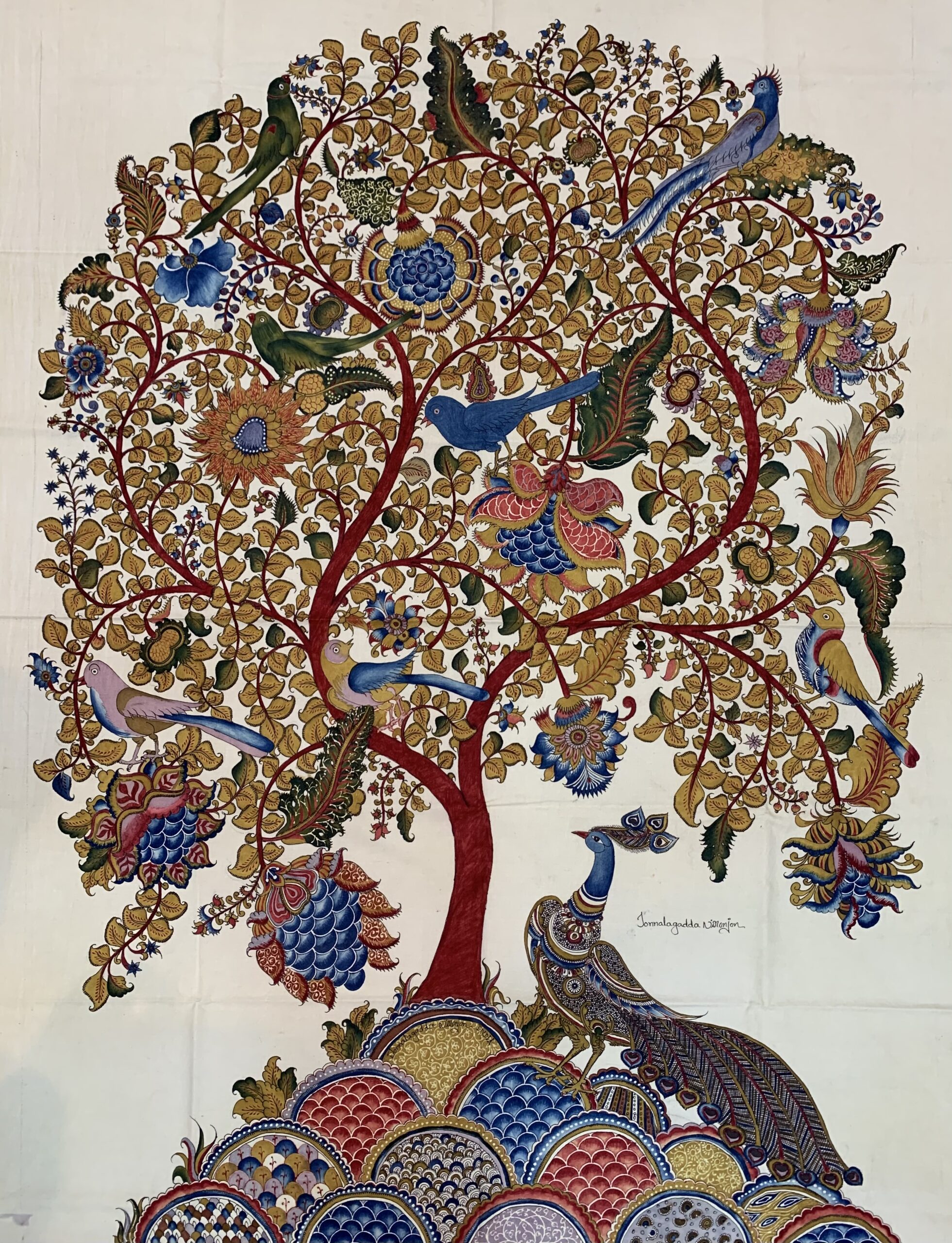 J Niranjan, Kalamkari - The tree of life, 2020, 183 x 122cm