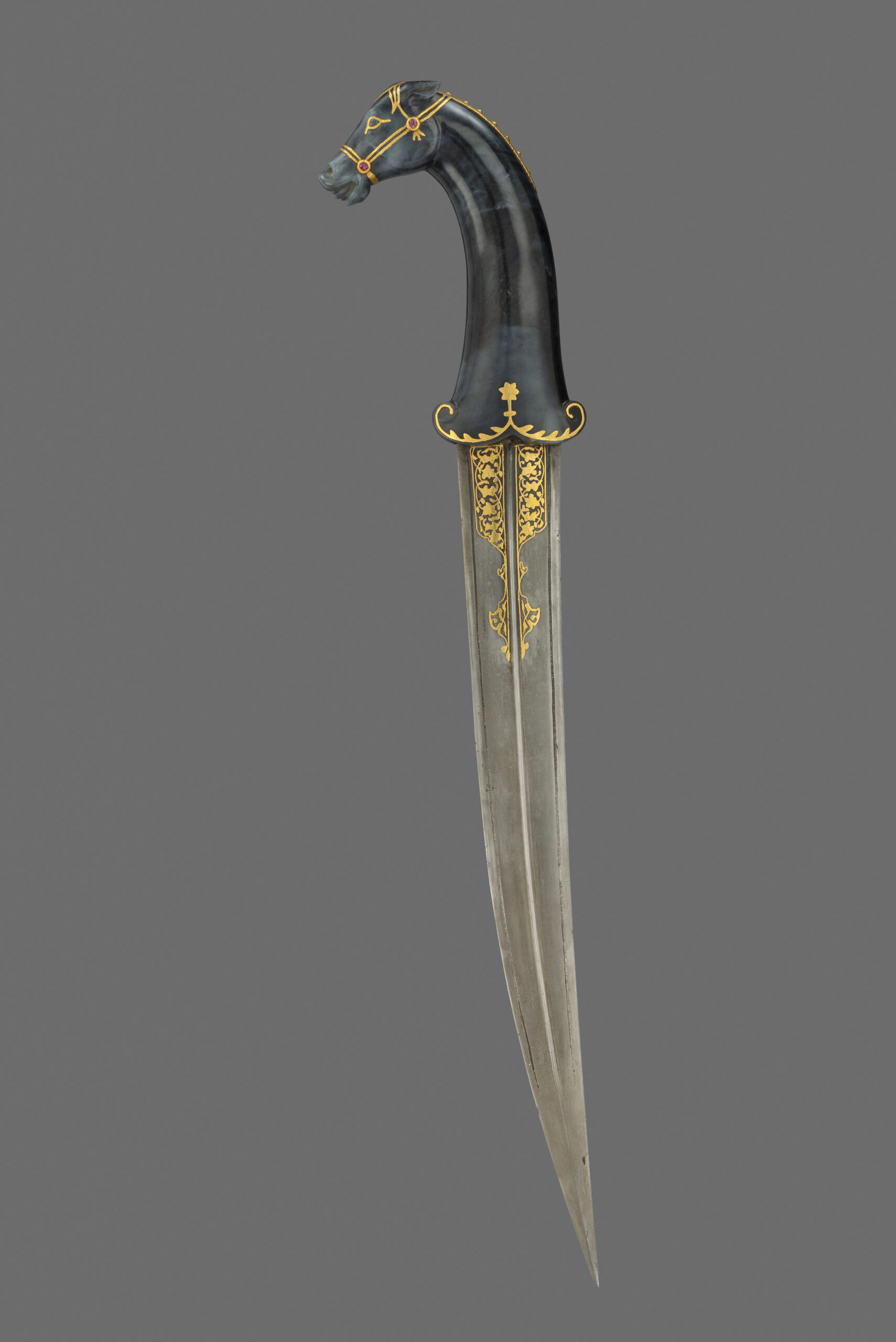 A Very Fine and Elegant Indian Khanjar. Mughal, hilt late 17th–early 18th century, blade 19th century
