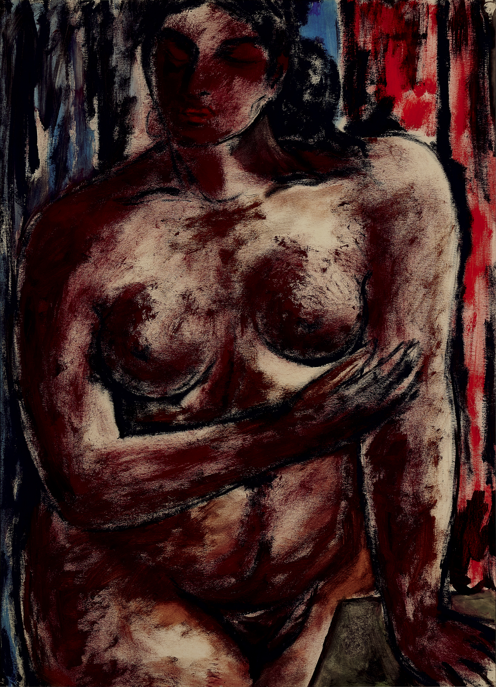 KRISHNAJI HOWLAJI ARA, Untitled (Nude), Mixed media on paper, 30 x 21 5/8 in.