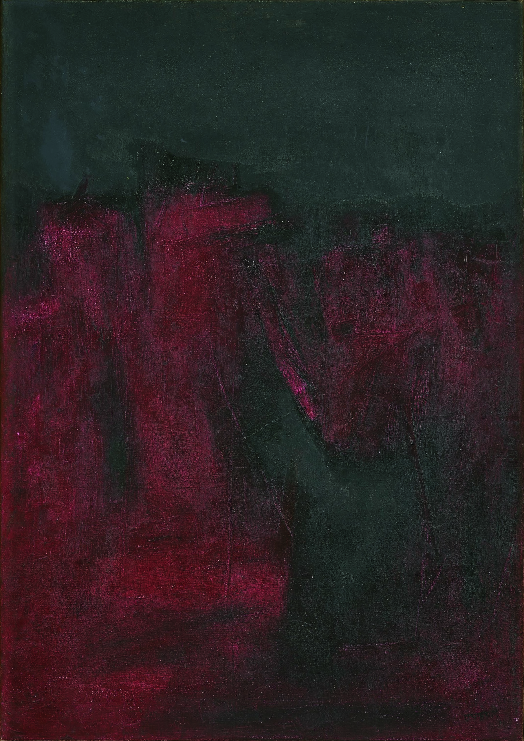 RAM KUMAR, Untitled, Oil on canvas, 1971, 34 x 24 in.