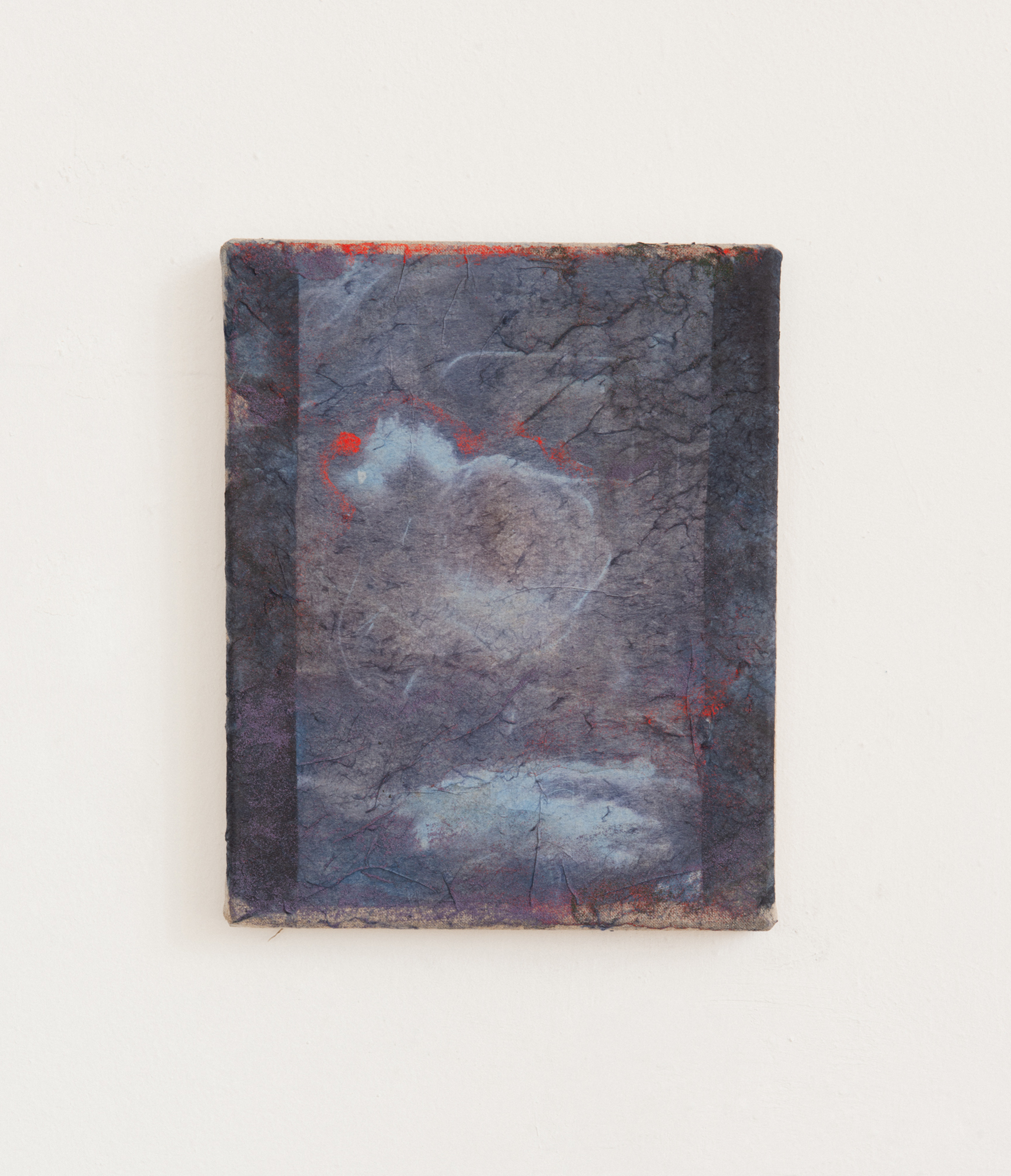 Olga Grotova, Sunkissed, Cyanotype rice paper, mineral pigments mounted on linen, 25.5 x 20.5 cm, 2023, Artworks © The Artist, Courtesy of Schoeni Projects and THE SHOPHOUSE, Photo by Arcalis Studio