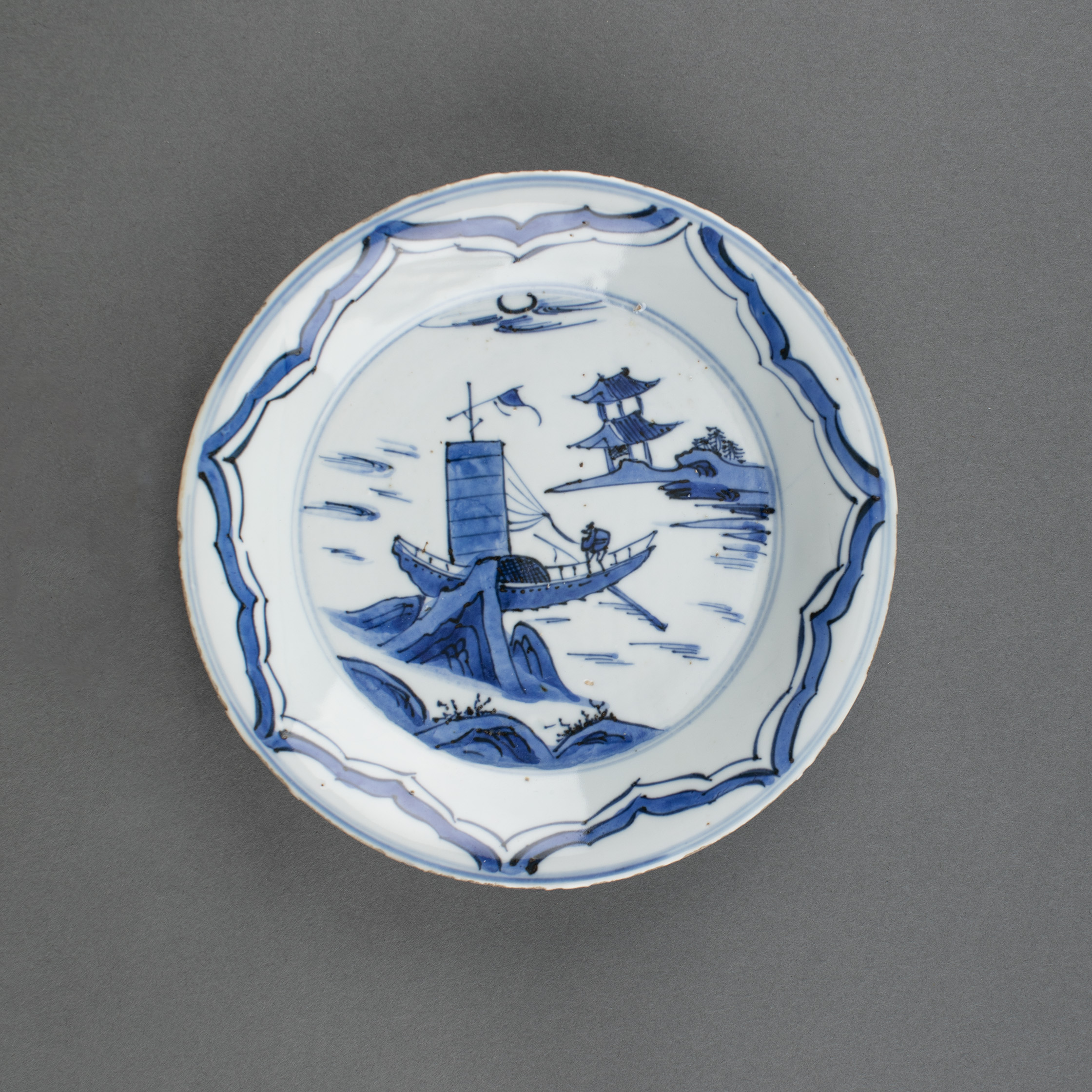 Chinese porcelain blue and white kosometsuke plate