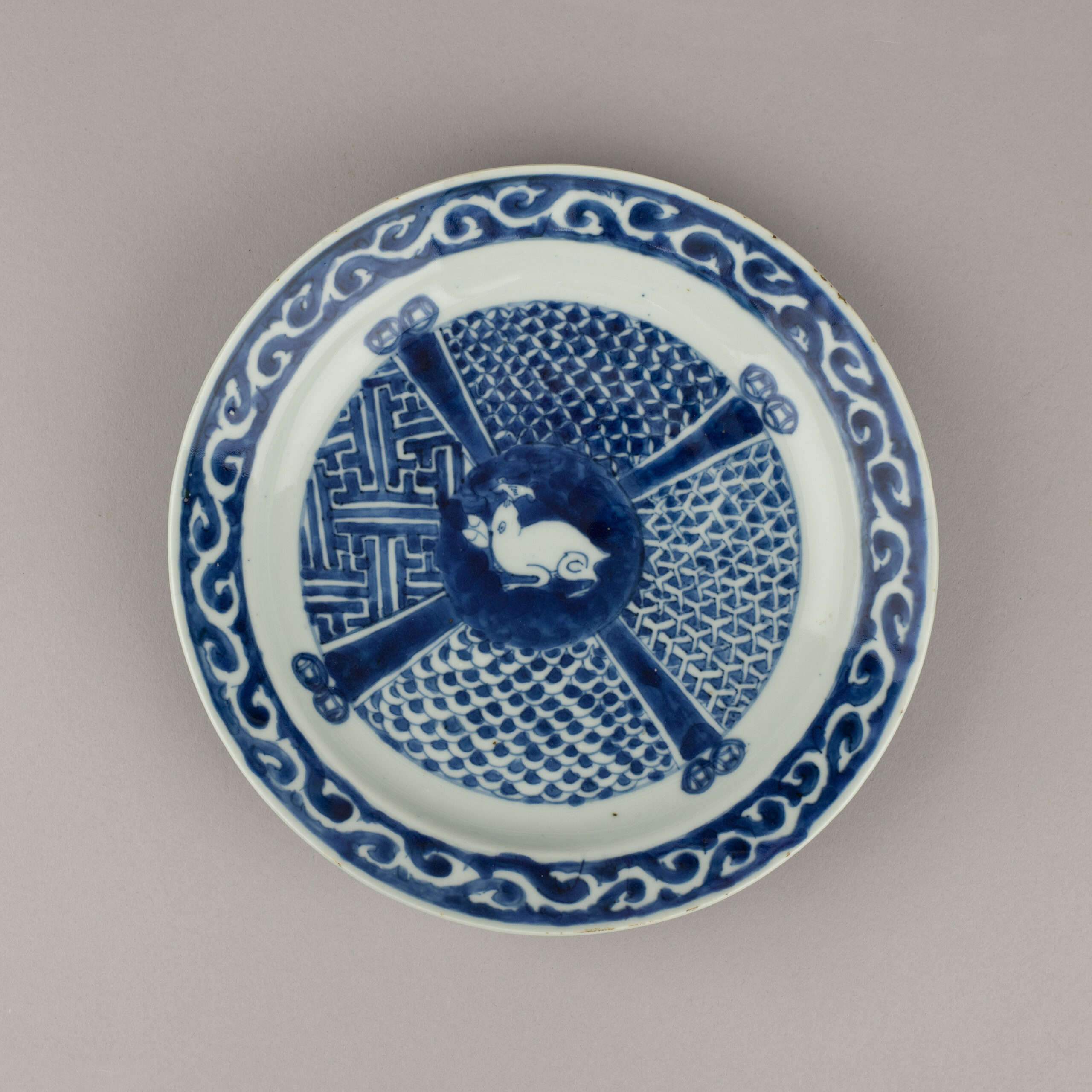 Chinese porcelain blue and white kosometsuke plate