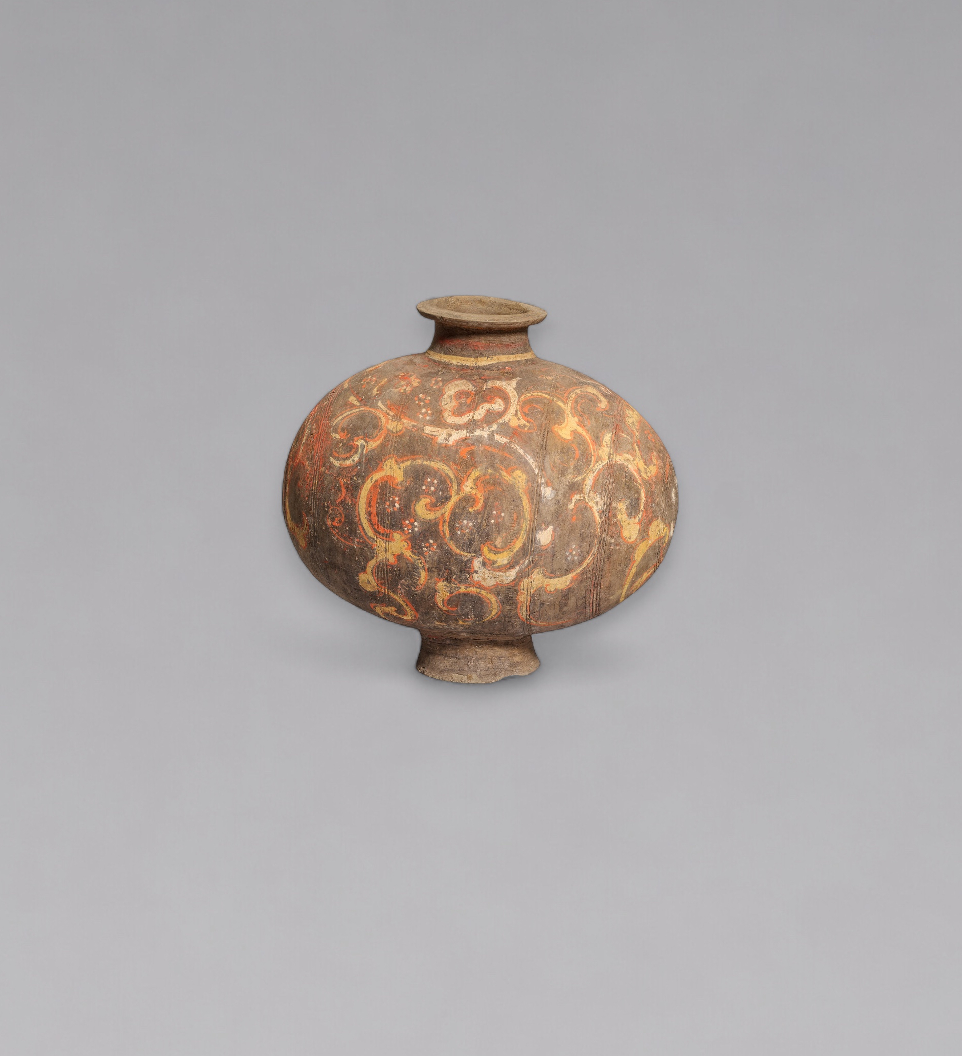 A large painted pottery ‘cocoon’ jar Han dynasty (206 BC – 220 AD)