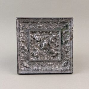 A rare square ‘lion and grapevine’ bronze mirror
